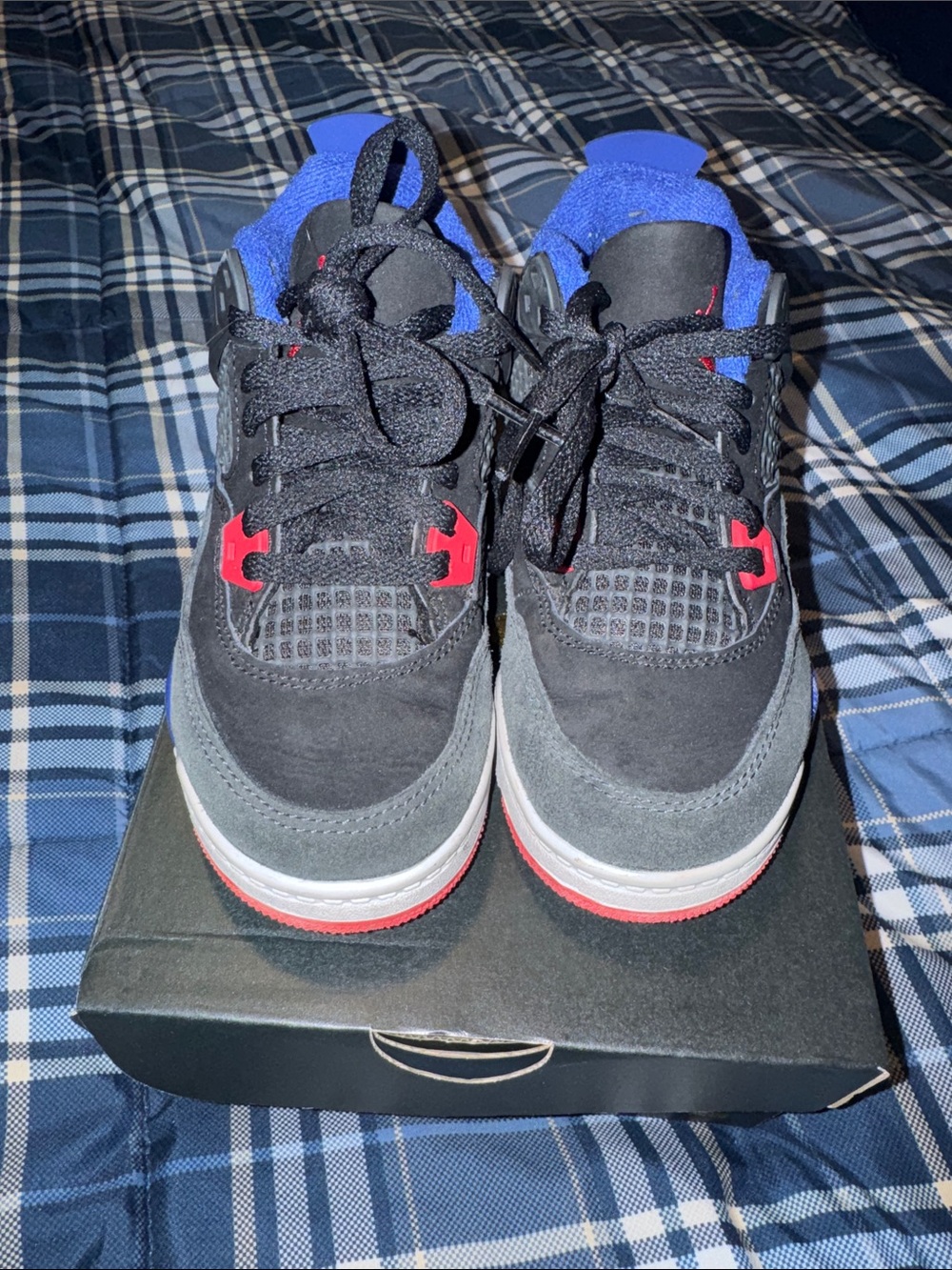 Jordan Kids Black Blue Red Suede Sneakers